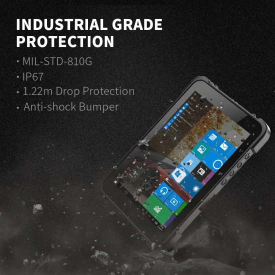 サンプルカスタマイズバーコードスキャナ IP67 グレード耐候性高耐久エクストリームタブレット PC 7800mAh 8 インチ頑丈なタブレット Android